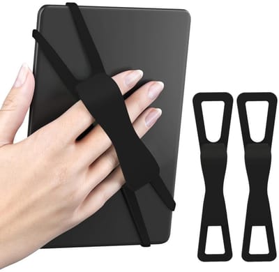 2-Pack Handsteunen Voor E-Readers & Tablets - Antislip & Comfortabel Vasthouden - Geschikt Voor 4.7-8 Inch Schermen - Zwart + Zwart