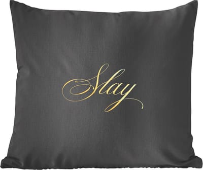 Sierkussens - Kussentjes Woonkamer - 60x60 cm - Quotes - Kracht - Goud - Zwart