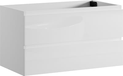 Badplaats Wastafelkast Angela 100 x 48 cm – Wit Hoogglans – Hangend Wastafelmeubel Met Lades