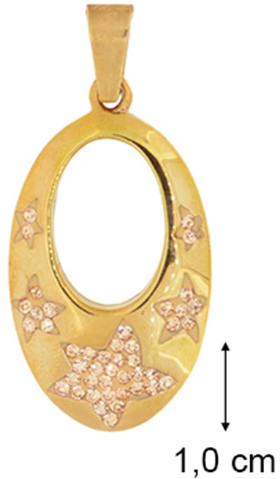 Blinx Jewels Stalen Hanger Sterretje Ovaal Steentjes Zirkonia PS6135