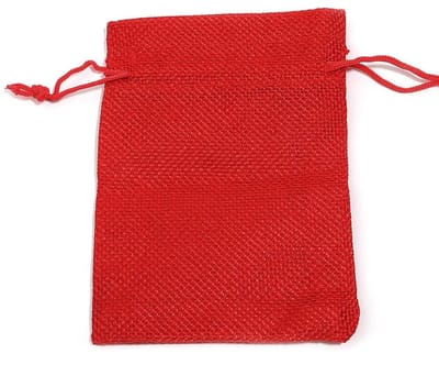 Dailygoody - Jute zakjes - Kleurige jutezakjes met trekkoord - Rood - Natuurlijke stoffen zakjes voor feesten en geschenken - Geschikt voor adventskal..