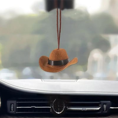 Schattige Cowboyhoed Auto Ornament Stof Hanger Decor Leuk Roadtrip Interieur Accessoire voor Vrouwen en Mannen