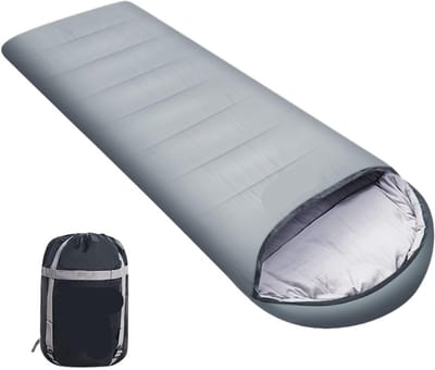 Kampeer Slaapzak - Outdoor Reisdeken - Buiten Slapen - Wasbaar Katoen Vulling - 80 x 220 cm - Grijs