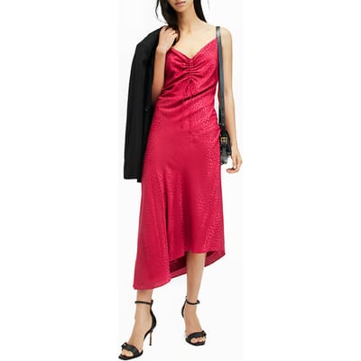 AllSaints Alexia Jacq Dress Berry Pink Größe: 10 | Midikleider Outlet | Damen | Rosa
