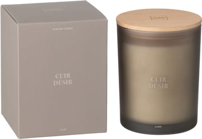 J-Line geurkaars Accords Essentiels - Cuir Désir - glas - bruin - 52U