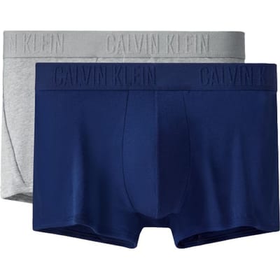 Calvin Klein Effen Logo Jacquard Letter Tailleband Boxer Briefs 2-Pack Heren ondergoed NP2049O-UM4 M gray