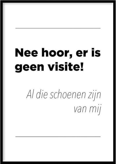 Poster al die schoenen - 30x40 cm - Quotes Poster - WALLLL