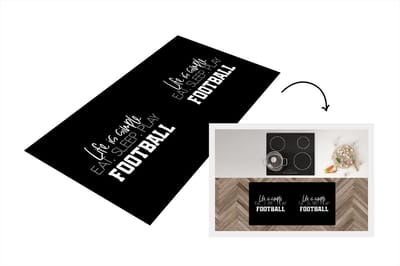 Keukenloper - Loper keuken - Life is simple, eat sleep play football - Spreuken - Quotes - Voetbal - 120x60 cm - Keukenloper vinyl