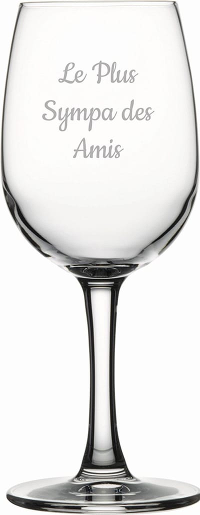 Witte wijnglas gegraveerd - 26cl - Le Plus Sympa des Amis