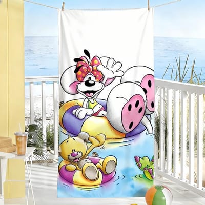Cartoon D-Diddl-S Schattige Handdoek Zacht Zwembad Cadeau Voor Reizen Sportschool Douche Kamperen Sneldrogend Sport Grote Strandhanddoeken W90*H160(CM)