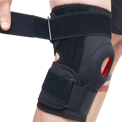 Goodli Knie Brace - One-size - Verstelbare Knieband voor Dames en Heren - Patella brace met Stabiliteit - Ondersteuning bij Artrose en Meniscus - Zwart - Neopreen