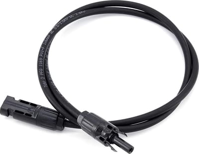 Solarkabel met MC4 connectoren - 6mm² - Zwart - 2 meter