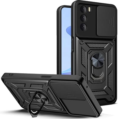 Hoesje geschikt voor Oppo A16/A16s/A54s - Techsuit Camshield Back Cover - Zwart