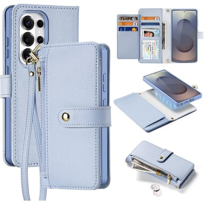 Dux Ducis Lawa Hoesje Geschikt voor Samsung Galaxy S26 Ultra - Magnetische 2-in-1 Wallet Book Case - Compatibel met MagSafe / Qi2 - Blauw