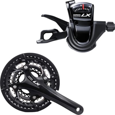 Shimano Deore LX T671 SET - Crank rechts 170 mm - 44T/36T/26T & Shifter 10 speed Rechts - Zwart