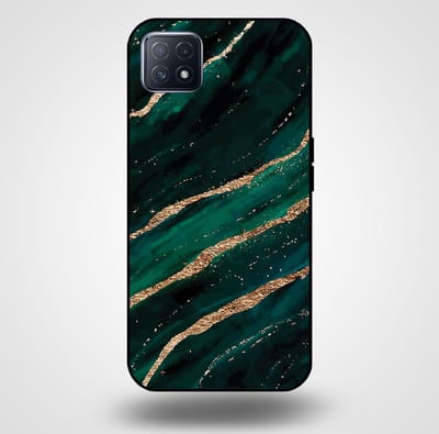 Smartphonica Telefoonhoesje voor OPPO A53 5G / A72 5G / A73 5G met marmer opdruk - TPU backcover case marble design - Groen Goud geschikt voor Oppo A53 5G;Oppo A72 5G;Oppo A73 5G