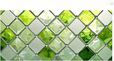 Raamfolie - 45*100 cm - Decoratieve raamfolie - Statische raamfolie - Glas-in-lood raamfolie - Statische raamfolie - Zelfklevende raamfolie - Statische verduisterende raamfolie - Geschikt voor badkamers, keukens en deuren - Groen