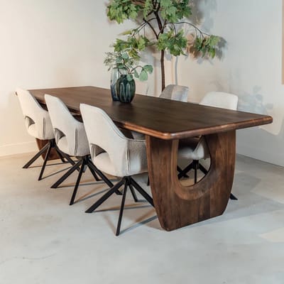 Eettafel Mangohout Rechthoekig 180x90 cm - 180x90 cm - Bruin - Novihome