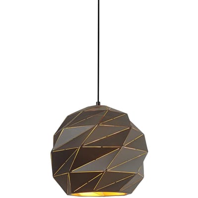 PALERMO Hanglamp PND-2424-1L-GR+GD - Modern Grijs Metaal E27
