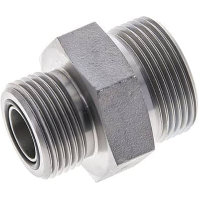 UN 1-7/16''-12 x UN 1-3/16''-12 Verzinkt Stalen Borstnippel ORFS 400 Bar - Hydrauliek - FL2S-M-EZ-107U-103U-O