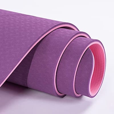 Antislip Yogamat voor Fitness en Pilates - Milieuvriendelijk en Scheurvast - 1/4 Inch Dikke Oefenmat met Draagdoek en Opbergtas