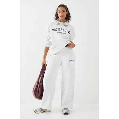 boohoo Dames DSGN Studio Applique Jogger met rechte pijpen | Ash Grey | Maat: Large