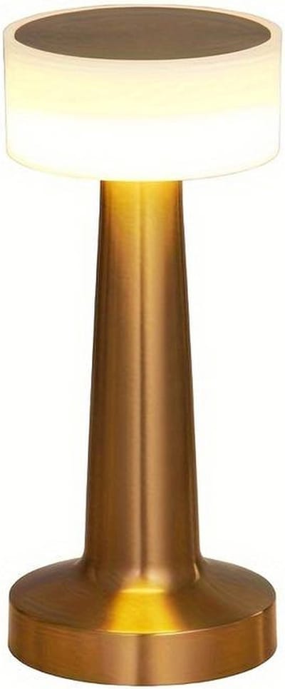 Tafellamp Oplaadbaar – Draadloos - Dimbaar – Nachtlamp Slaapkamer – 21 cm – Goud