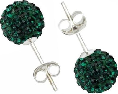 Fako Bijoux® - Oorbellen - Disco Dots Steker - Donkergroen
