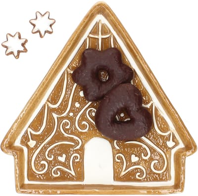 Lebkuchenhaus bord ZONDER schoorsteen van aardewerk – 23000032