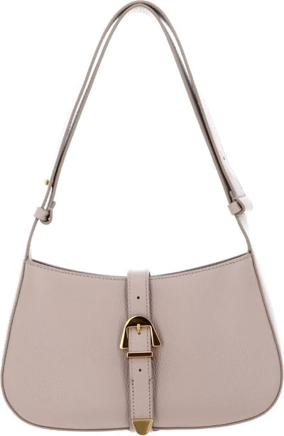 COCCINELLE Leren Schoudertas Coccinelle Magalu Handbag Grained Leather Powder Pink Lichtgrijs