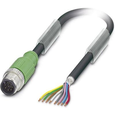 Phoenix Contact 1522794 Sensor/actuator connector, geassembleerd M12 Aantal polen (sensoren): 8 Stekker, recht 10.00 m 1 stuk(s)