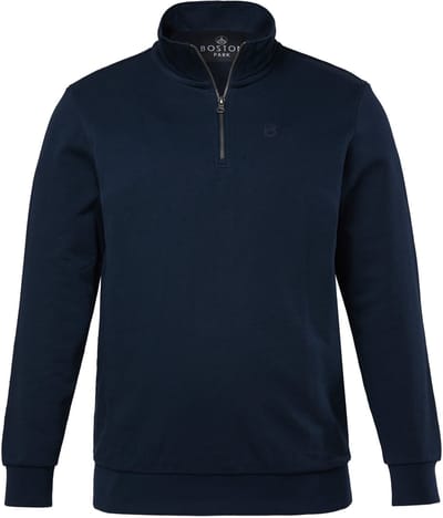 Boston Park - Heren - Troyer sweatstof opstaande kraag met rits - Navy blauw - Maat 52+