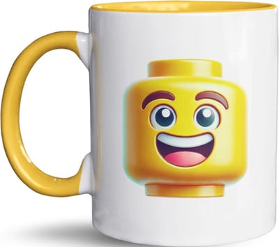 NietMokken.nl – Happy Face Mok – Grappige Beker – Vaatwasser- & Magnetronbestendig – Perfect Cadeau voor fans van LEGO – Koffietas met Iconisch Geel Gezicht