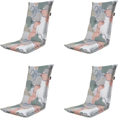Madison - Tuinstoelkussen Hoge Rug Grafi salmone - Ca. 123x50 cm - Set van 4