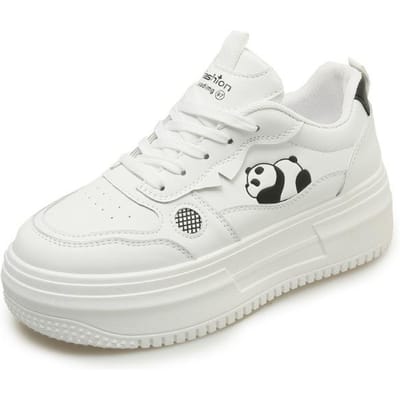 Little White Shoes met dikke zolen Kinderen Lente en Herfst Nieuw Ins Trendy Veelzijdig Leer Casual Board Schoenen 39 zwart