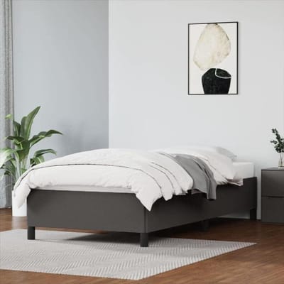 Bedframe Kunstleer - Slaapkamer Frame - Comfortabel Slapen - Stabiele Steunpoten - 100 x 200 cm - Grijs