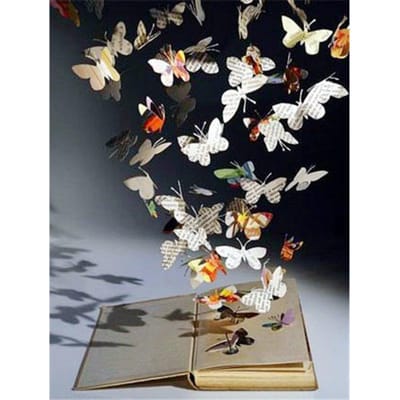 5D DIY Diamond schilderij vlinders en boeken kruissteek diamant borduurwerk Home Decor geschenken 20X30CM gray