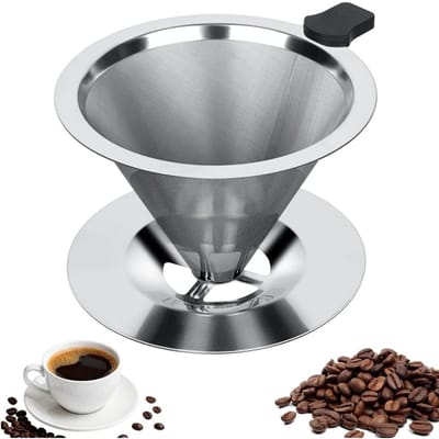 EXCITAT Koffiefilter - roestvrij staal - herbruikbaar - papierloos koffiefilter - permanent - handzaam