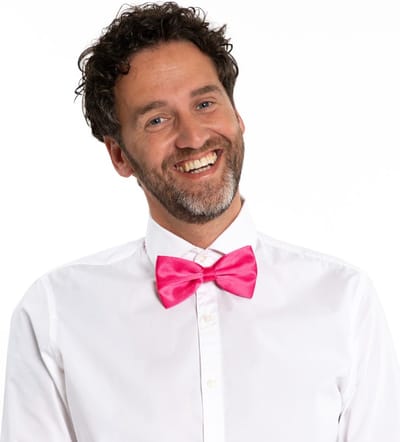 Partychimp Vlinderstrik Neon Roze Carnavalskleding Heren Strik Carnaval Accessoires - Neon Roze - Polyester