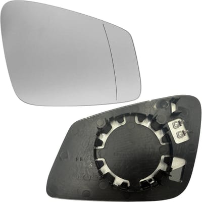 BILMAX Rechter Buitenspiegelglas Vervanging voor BMW F10, F11, F20, F21, F22, F30, F31, F32, F39, F45, F80, F87, E60, i3 – Verwarmd, met Draagplaat (Passagierszijde)