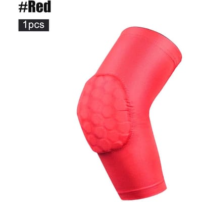 1 Stuk Elleboog Compressie Sleeve Sport Arm Onderarm Brace Ergonomische Ondersteuning Honingraat Pad Crashbestendig Basketbal Fietsen Armbeschermer Sleeve M rood