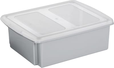 Sunware opslagbox - 17 liter - grijs - 45 x 36 x 14 cm - met afsluitbare deksel