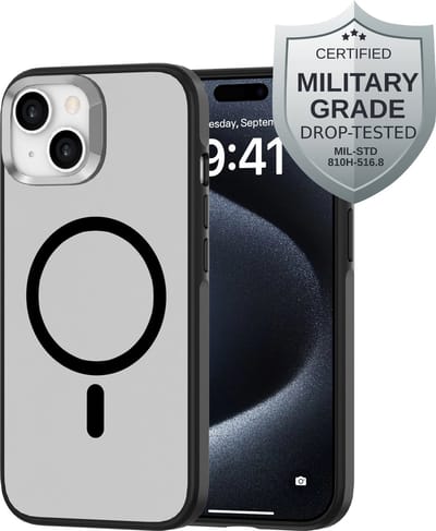 Cazy hoesje geschikt voor iPhone 15 Hoesje geschikt voor MagSafe - Military Grade Backcover - Zwart
