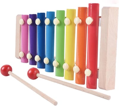 Houten Xylofoon - Percussie-instrument Slagwerk - Muziek Leren Maken - Acht Tonen Veilig - 24x12x4 cm - Niet gespecificeerd