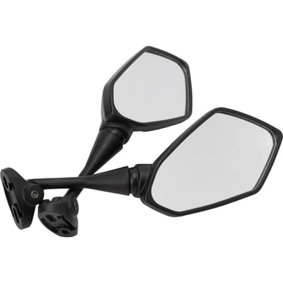 Paar Motorfiets Achteruitkijkspiegels Zwart Zichtbaarheid Vervanging voor Honda CBR F4 Racing white