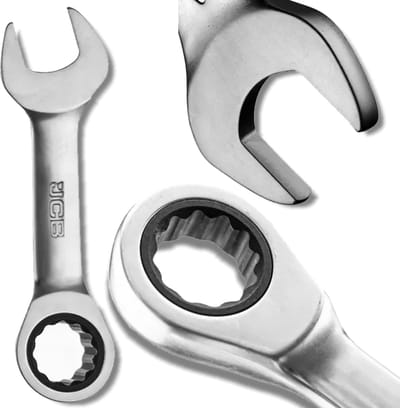 JCB - Ringsleutel met Ratchet - 16mm - Cr-V Staal - 12-Zijdig