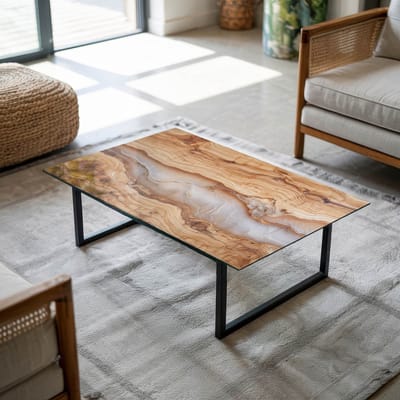 Coloray Tafelblad - Tafelblad Van Glas - 100x70 cm - Beige - Rechthoek Glazen Tafelblad - Salontafel Blad - Gehard Glas Tafelblad - Glazen Blad - Tafelblad Van Gehard Glas woonkamerdecoratie