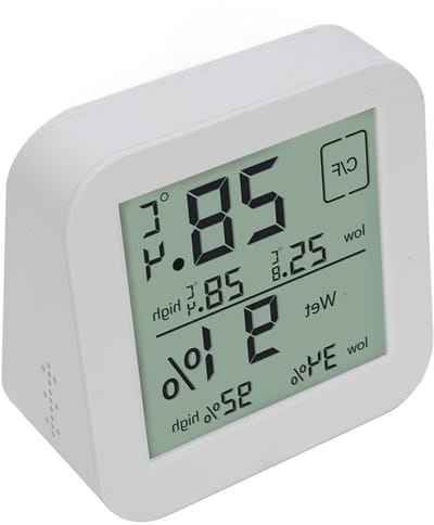 Binnenthermometer Hygrometer - Temperatuur Vochtigheid - Omgeving Monitoren - Dubbel LCD Touchscreen - 9 cm - Wit