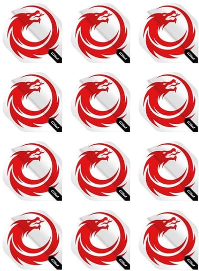 Dart Flights White Dragon Design 100 Micron - 4 Sets
