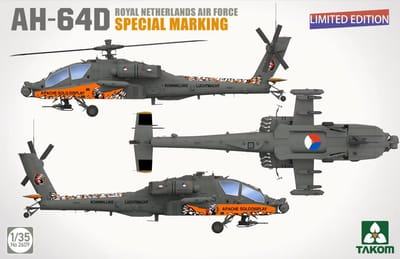 Takom Modelbouwpakket Vliegtuigen - 2609 Boeing AH-64D - Koninklijke Luchtmacht Speciale Markering - Limited Edition - Helikopter Plastic - 1:35 - Modelbouw